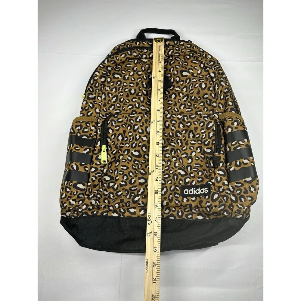 Adidas Classic 3 Stripes Cheetah Print Backpack Large School Travel Sports Bag